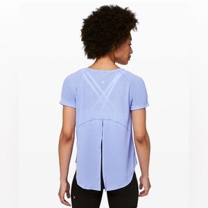 Lululemon Open Tie Back Tee Blue Size 8